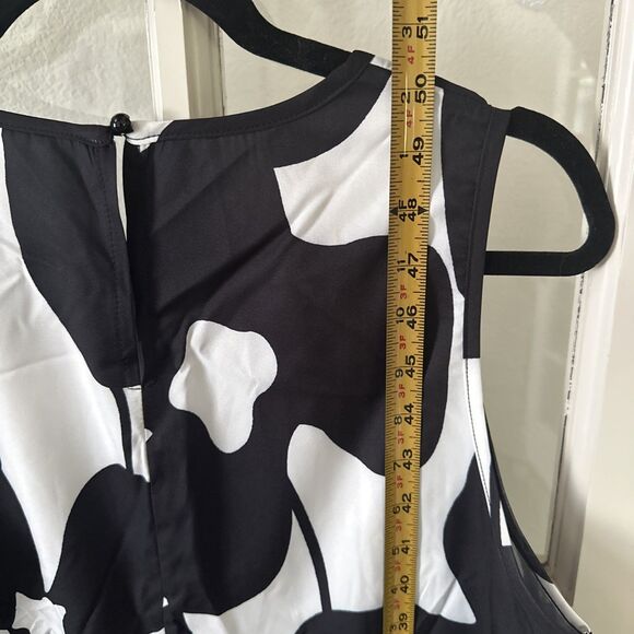 Floral Sheath Dress Women's 8/10 NWOT Black White Maxi - Picture 7 of 9